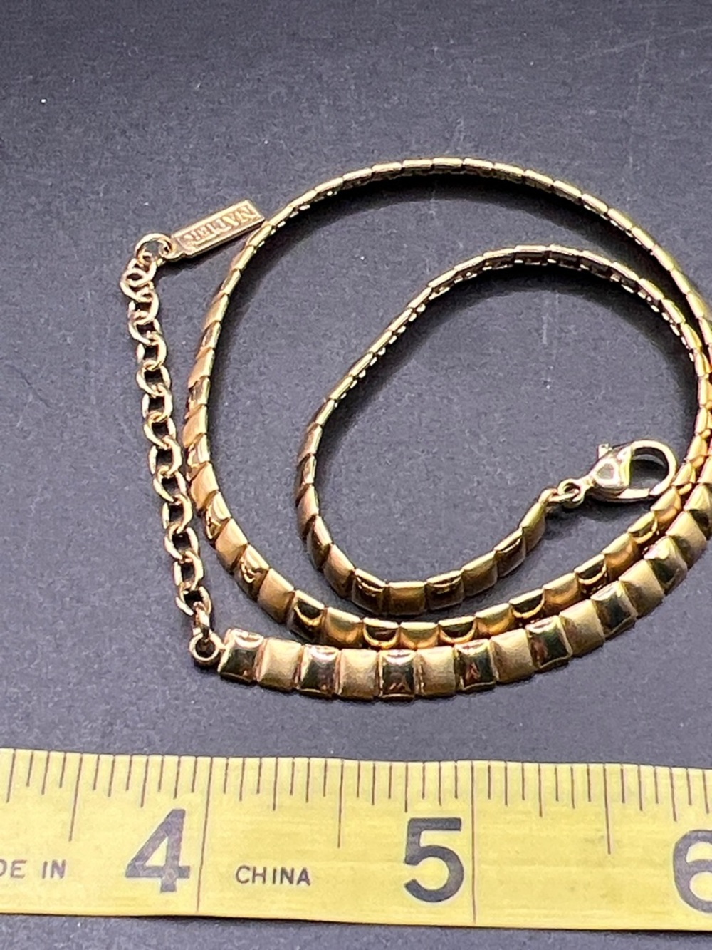 Napier Gold-Tone Box Link Choker Necklace - Picture 4 of 6